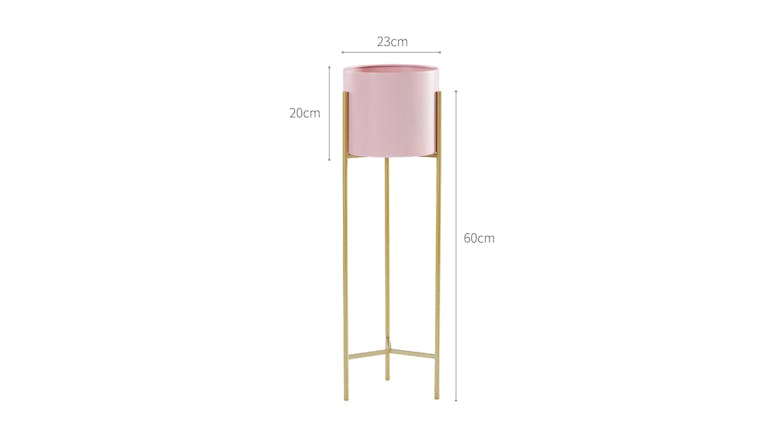 Soga 60cm 2 Layer Pot Plant Stand - Gold/Pink