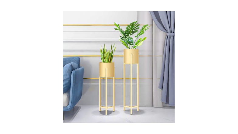 Soga 75cm Metal Pot Plant Stand - Gold