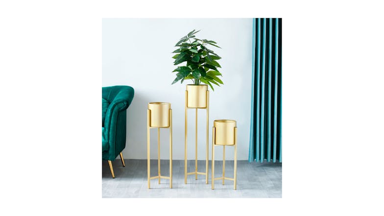 Soga 75cm Metal Pot Plant Stand - Gold