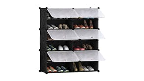 Soga 6 Tier 2 Column Shoe Organiser - Black