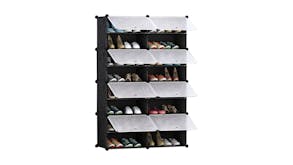 Soga 8 Tier 2 Column Shoe Organiser - Black