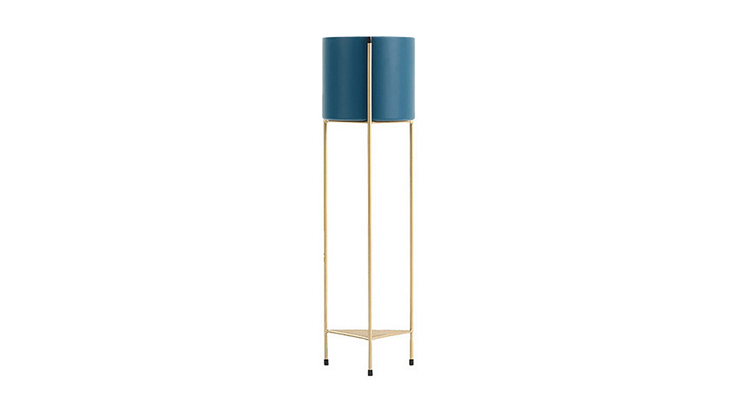 Soga 81cm 2 Layer Plant Stand - Gold/Blue
