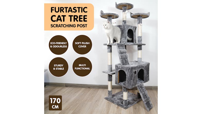 Furtastic Cat Tree 170cm - Silver Grey