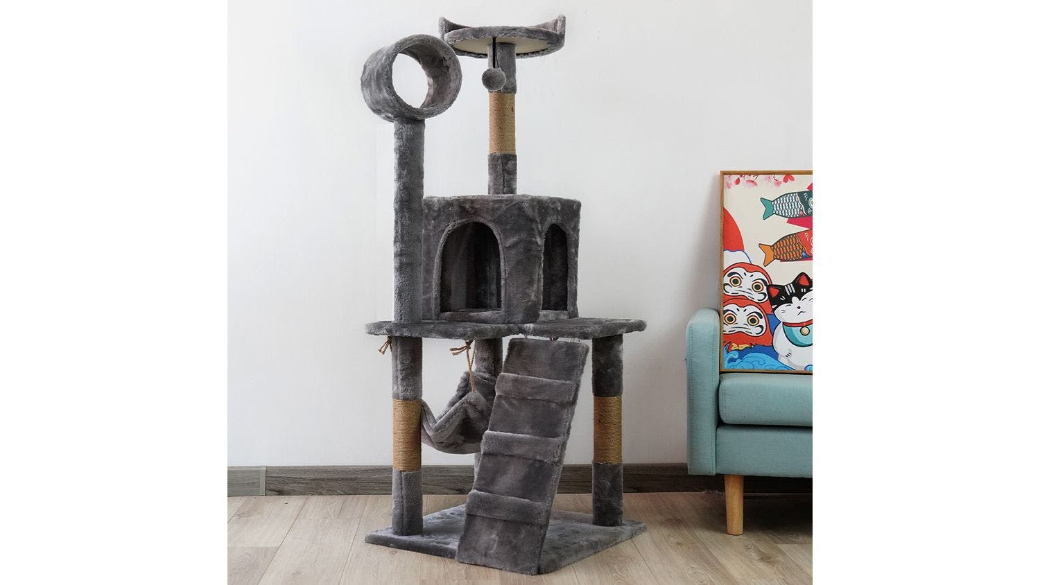 Furtastic Cat Tree 135cm - Dark Grey