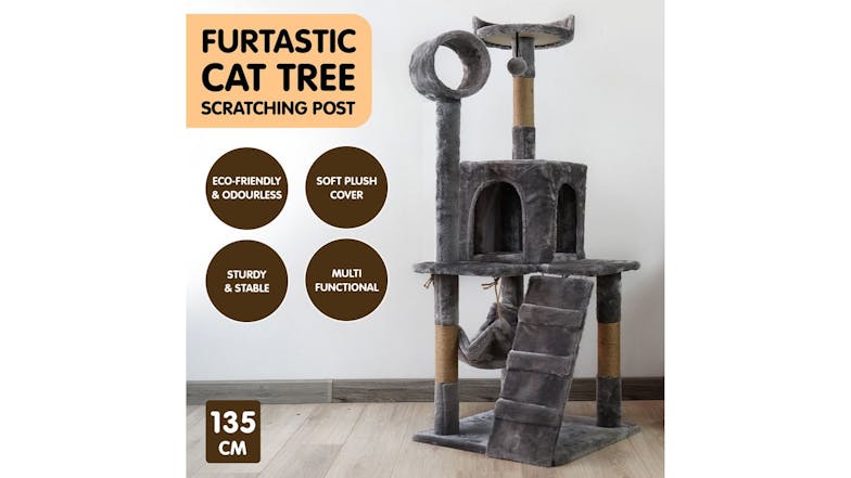 Furtastic Cat Tree 135cm - Dark Grey