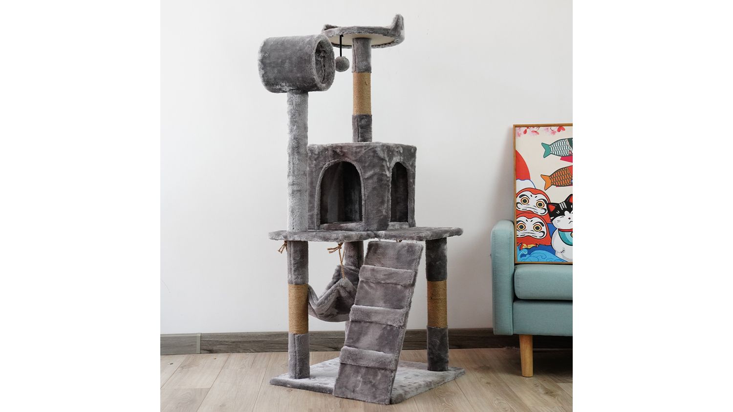 Furtastic Cat Tree 135cm - Silver Grey