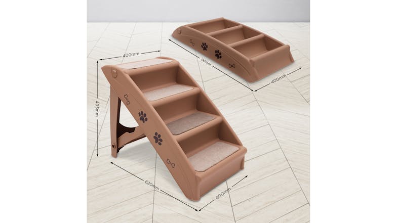 Furtastic Foldable Pet Stairs 50cm  - Brown