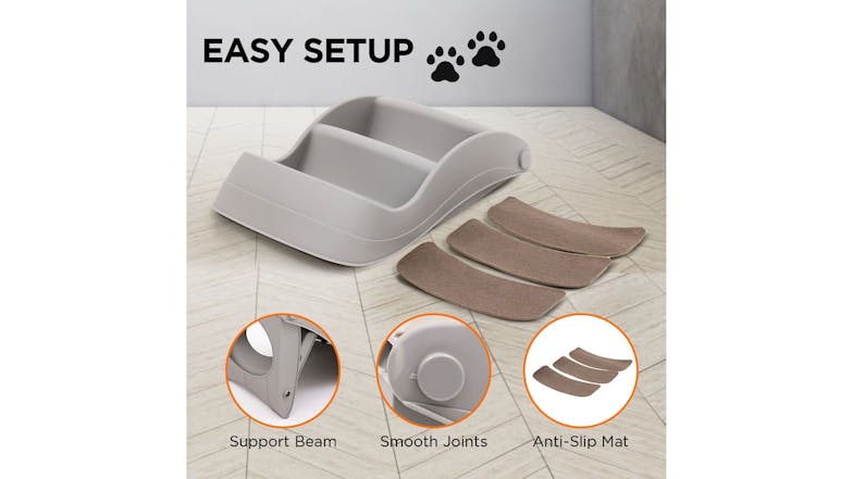 Furtastic Foldable Pet Stairs 38cm - Grey