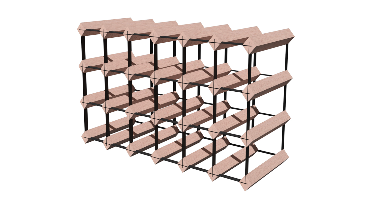 Wine Rack Store 24 Bottle Classic Line Wine Rack  - Rustic Hardwood