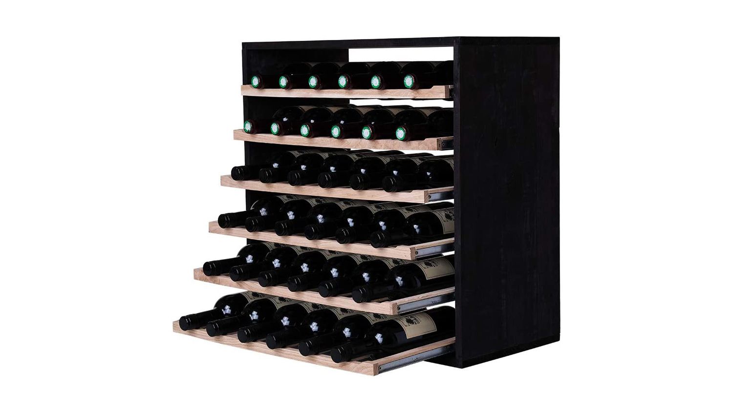 Wine Rack Store 36 Bottle Shelves Wine Rack - Rich Black