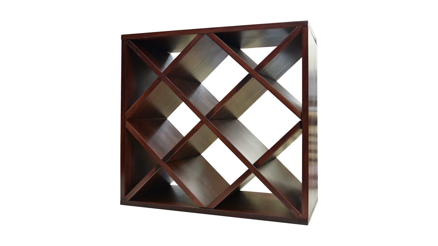 Wine Rack Store 30 Bottle Diamond Cube Wine Rack - Mahogany Brown