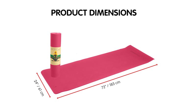 Powertrain 6mm Eco-Friendly TPE Yoga Exercise Mat - Rose Pink