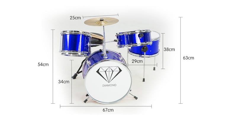 Karrera Childrens 4 Piece Drum Kit - Blue