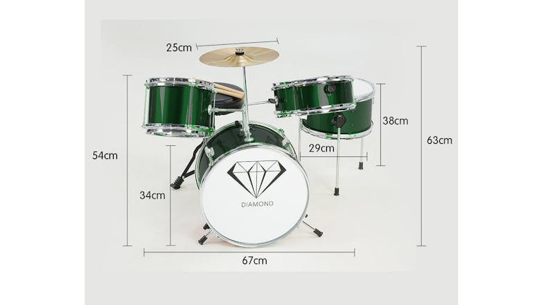 Karrera Childrens 4 Piece Drum Kit - Green