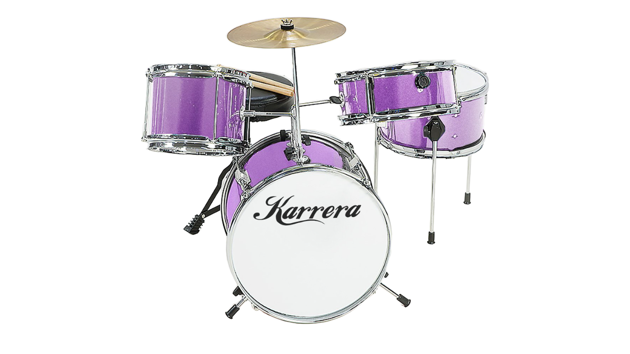 Karrera Childrens Drum Kit 4 Piece - Purple
