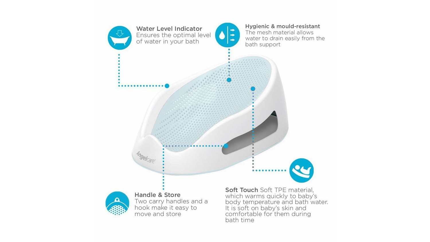 Angelcare Baby Bath Support Light Aqua Harvey Norman New Zealand