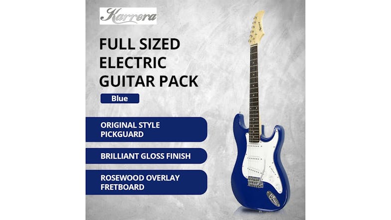 Karrera Full Size Electric Guitar - Blue