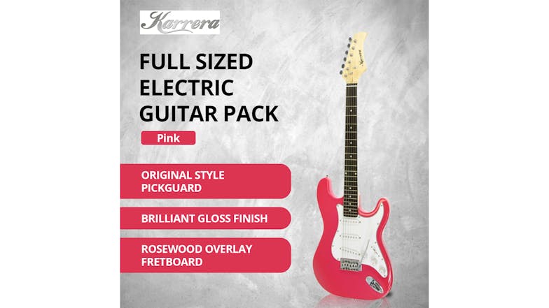 Karrera Full Size Electric Guitar - Pink