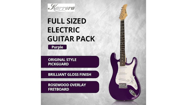 Karrera Full Size Electric Guitar - Purple