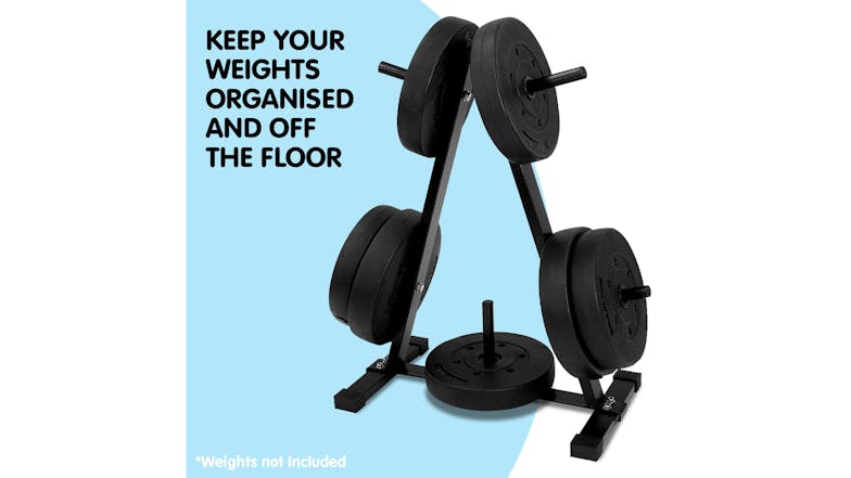 Powertrain Home Gym Weight Storage Rack - Black