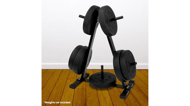 Powertrain Home Gym Weight Storage Rack - Black