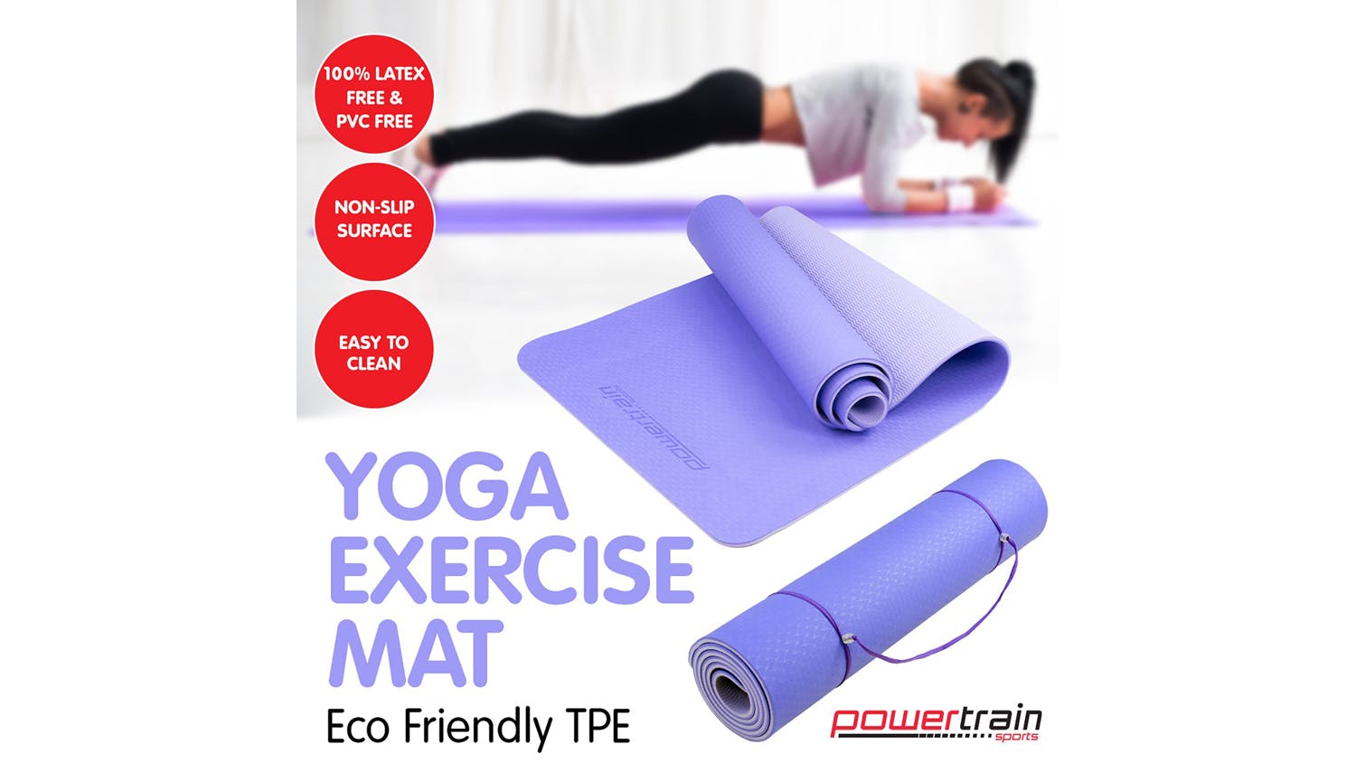 Elite Yoga Exercise Mat - Purple, Elite Fitness NZ
