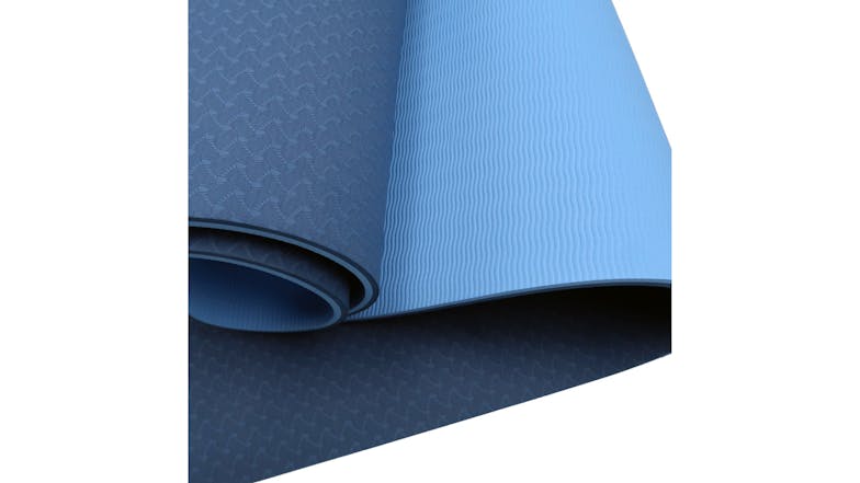 Powertrain 8mm Eco-Friendly TPE Yoga Exercise Mat - Dark Blue