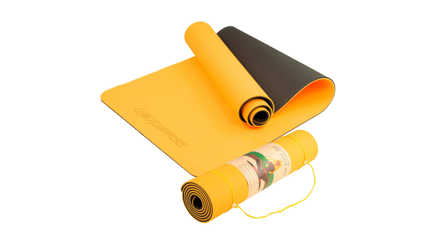 Powertrain 8mm Eco-Friendly TPE Yoga Exercise Mat - Orange
