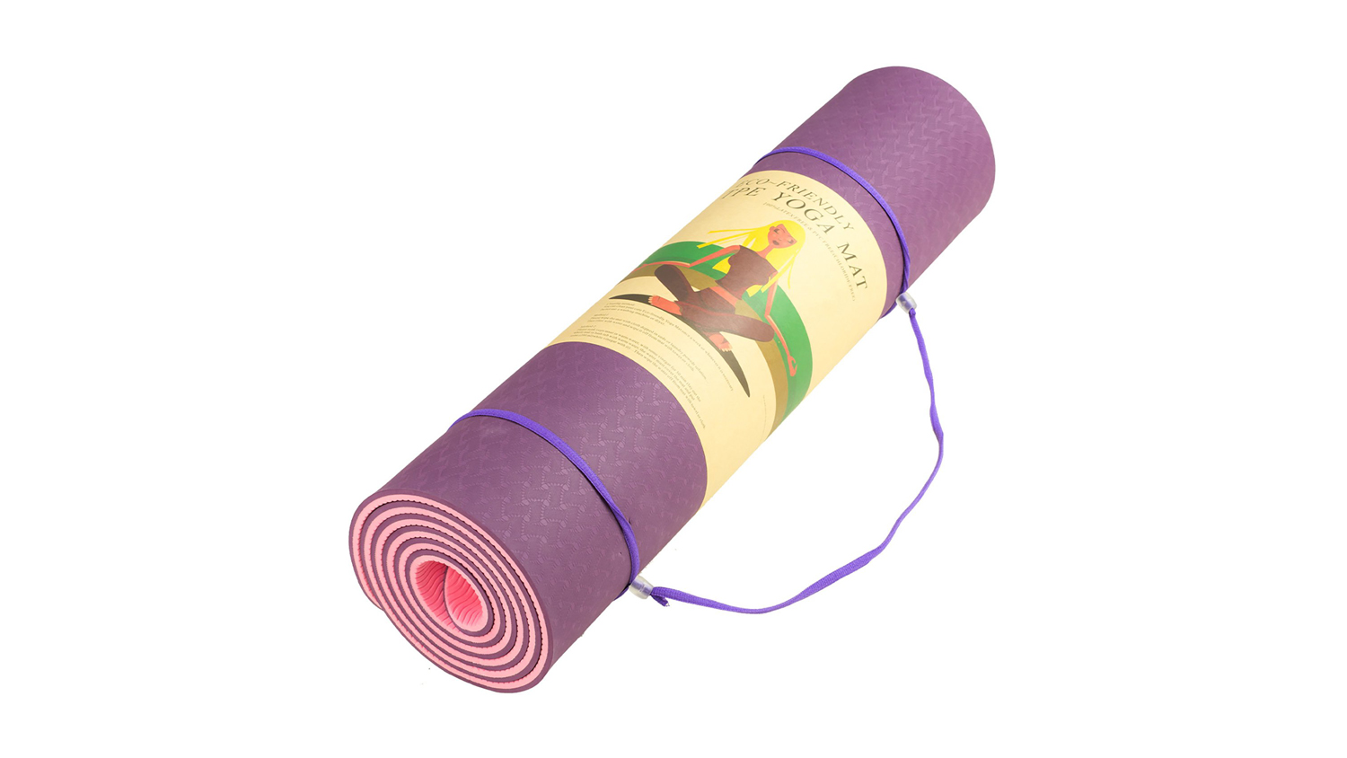 Powertrain 8mm Eco-Friendly TPE Yoga Exercise Mat - Dark Purple