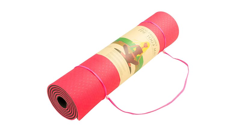 Powertrain 8mm Eco-Friendly TPE Yoga Exercise Mat - Red