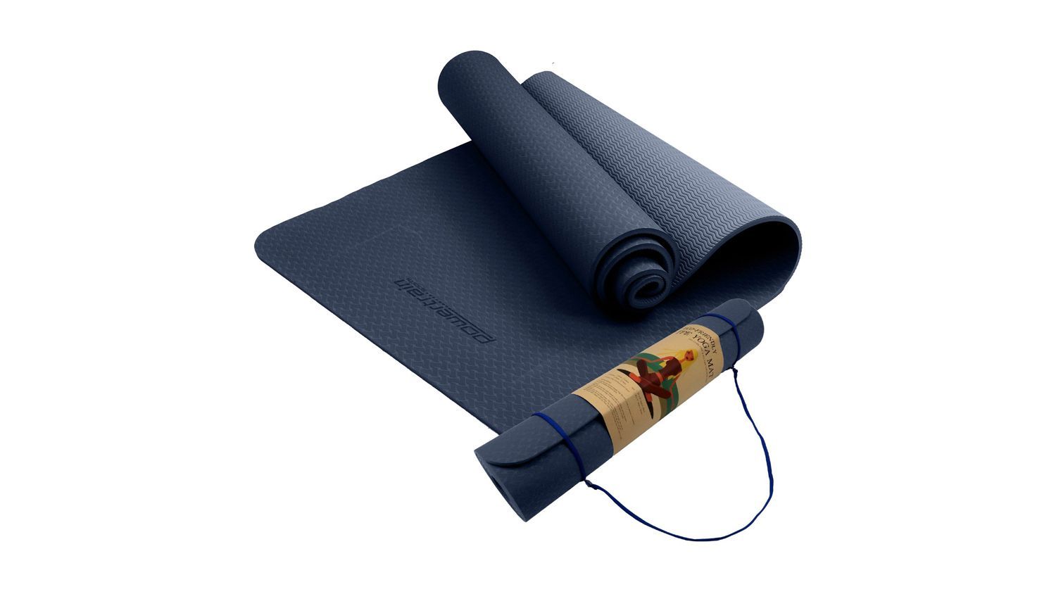 Powertrain 6mm Eco-Friendly TPE Yoga Exercise Mat - Dark Blue
