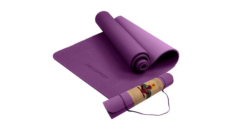 Powertrain 6mm Eco-Friendly TPE Yoga Exercise Mat - Purple
