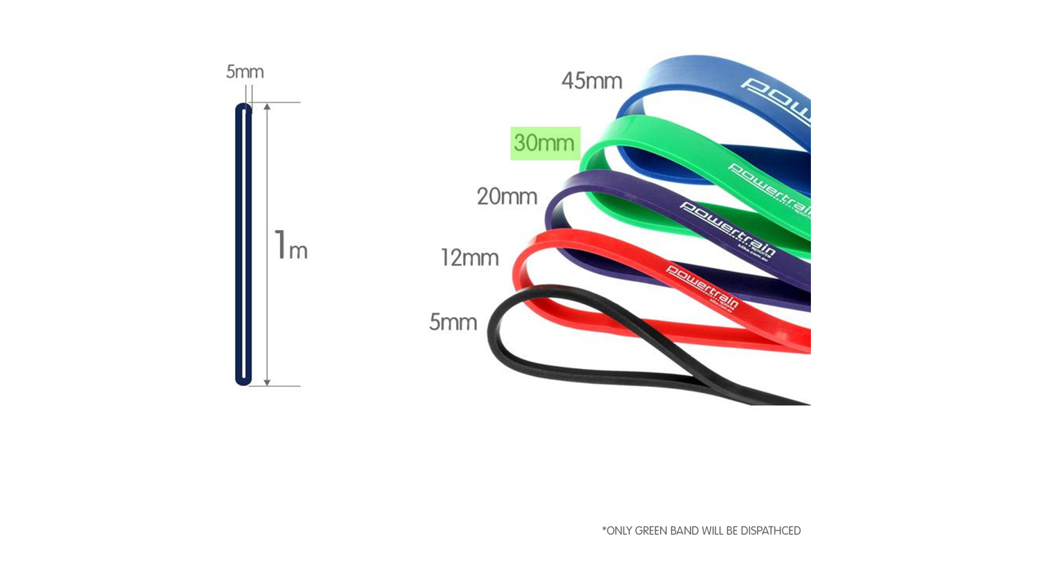 Powertrain Exercise Resistance Bands - Green