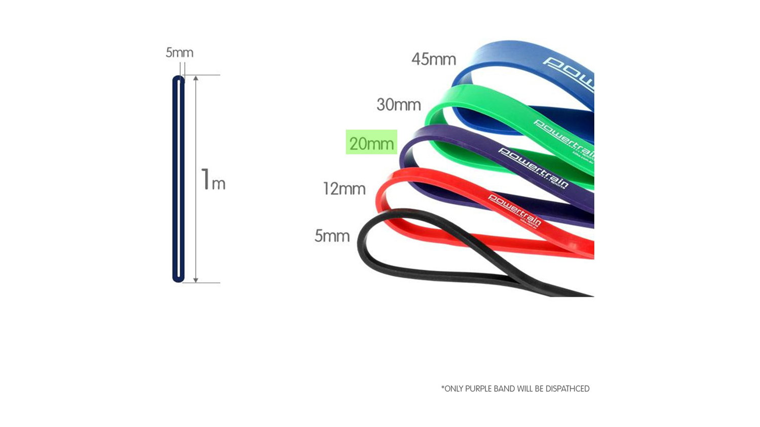 Powertrain Exercise Resistance Bands - Purple