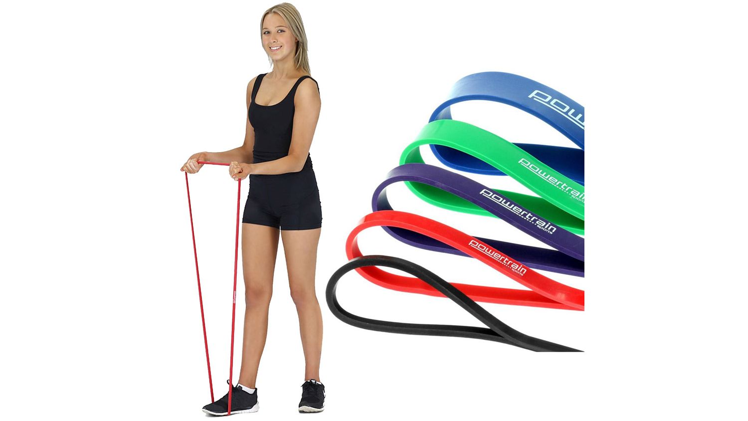 Powertrain 5 Pack Heavy Duty Exercise Resistance Bands