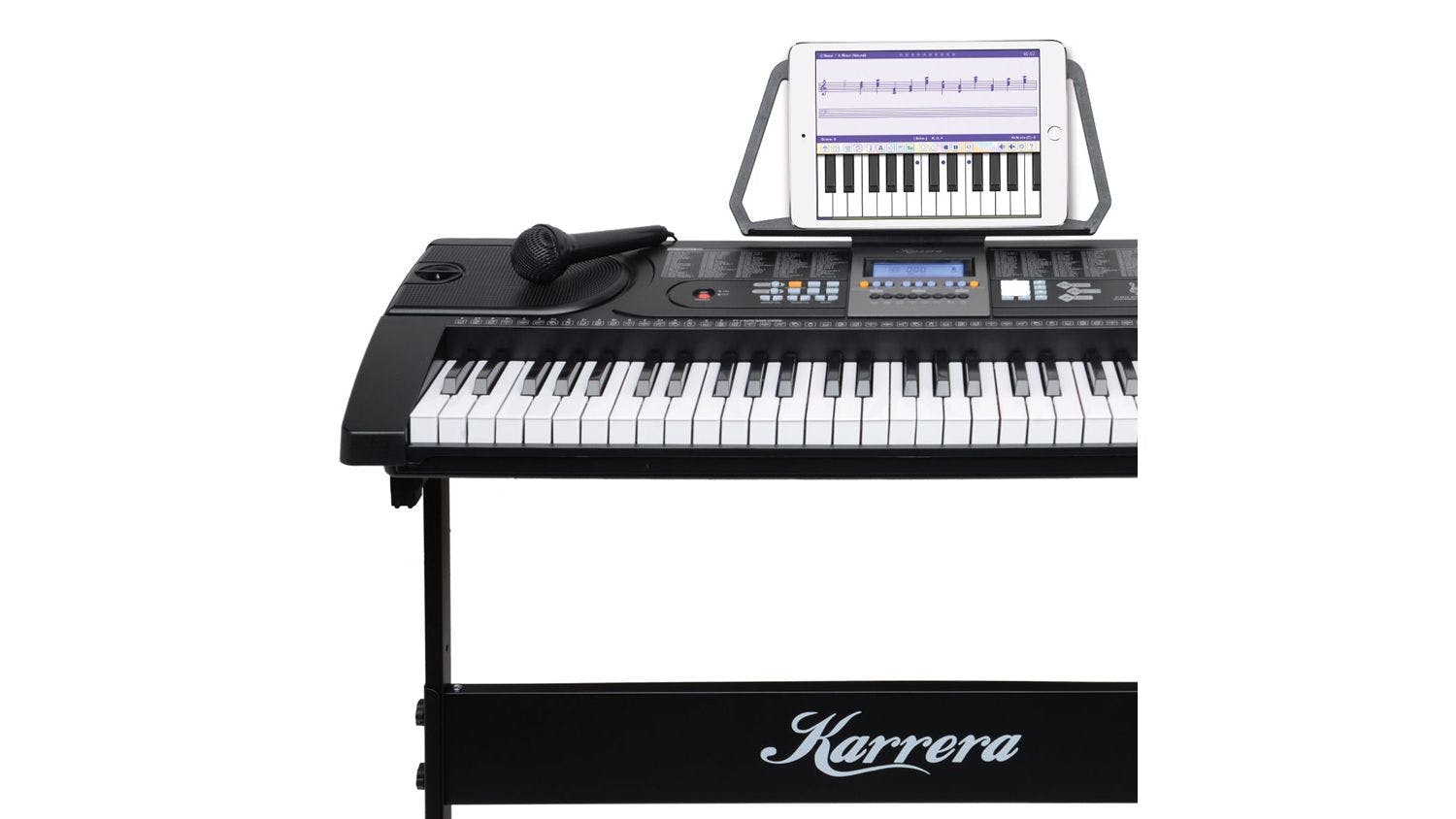 Karrera 61 Keys LED Electronic Keyboard with Stand - Black