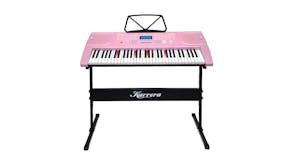 Karrera 61 Keys LED Electronic Piano Keyboard with Stand - Pink