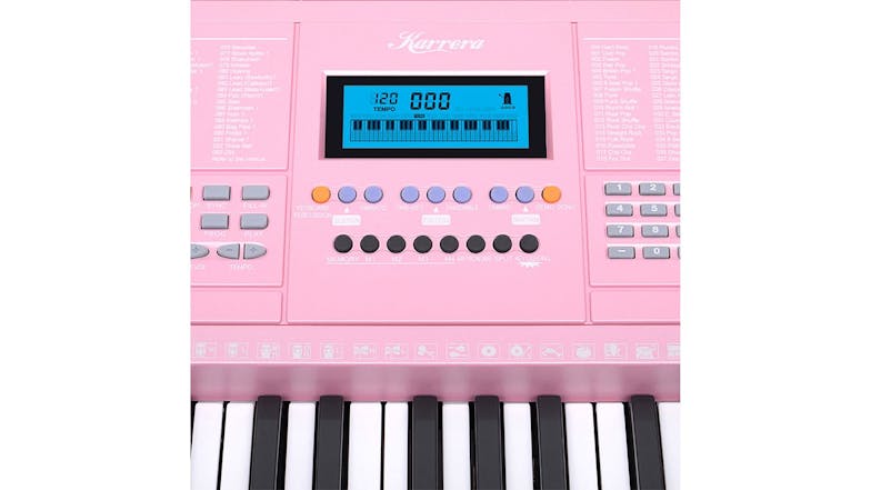 Karrera 61 Keys LED Electronic Piano Keyboard with Stand - Pink