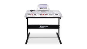 Karrera 61 Keys LED Electronic Keyboard with Stand - Silver