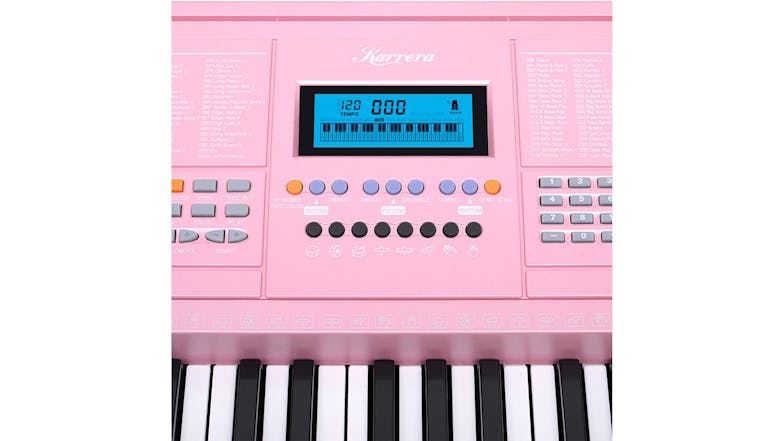 Karrera 61 Keys LCD Display Electronic Keyboard with Stand - Pink