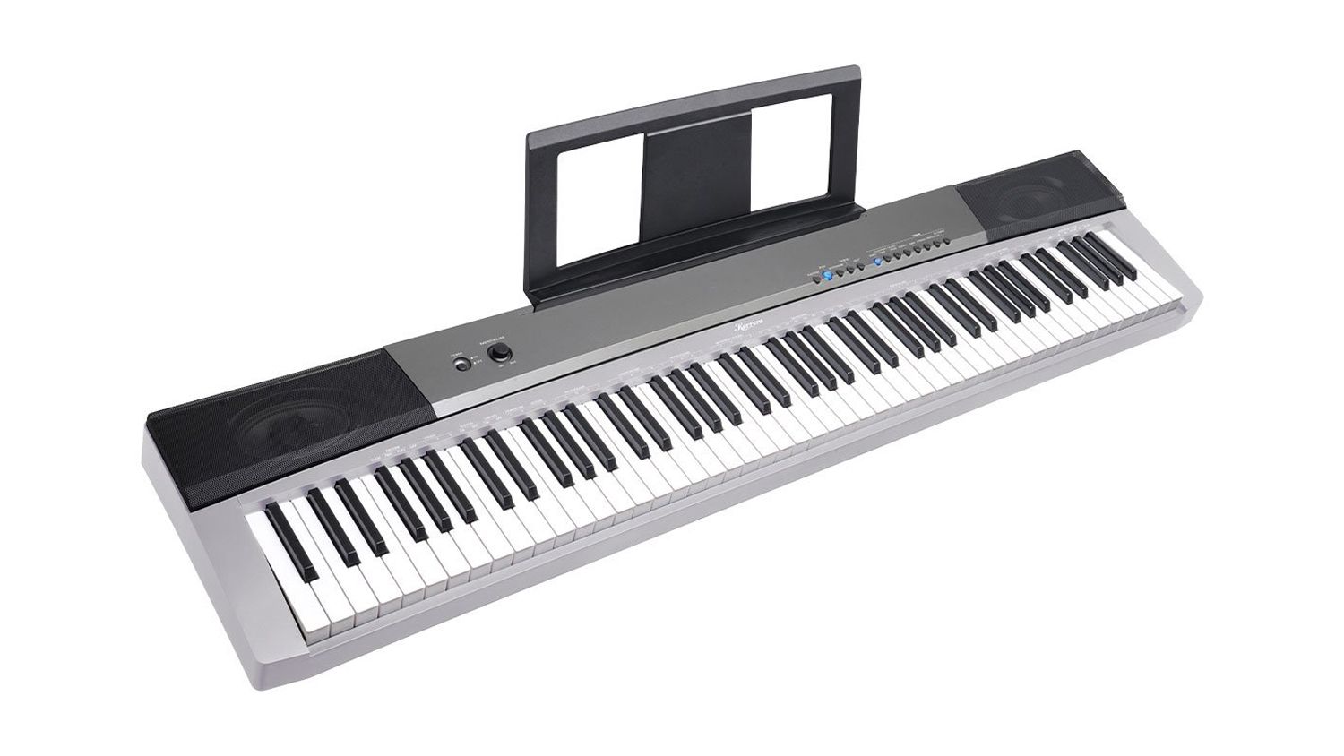 Karrera 88 Keys Electronic Keyboard Piano with Stand Silver Harvey