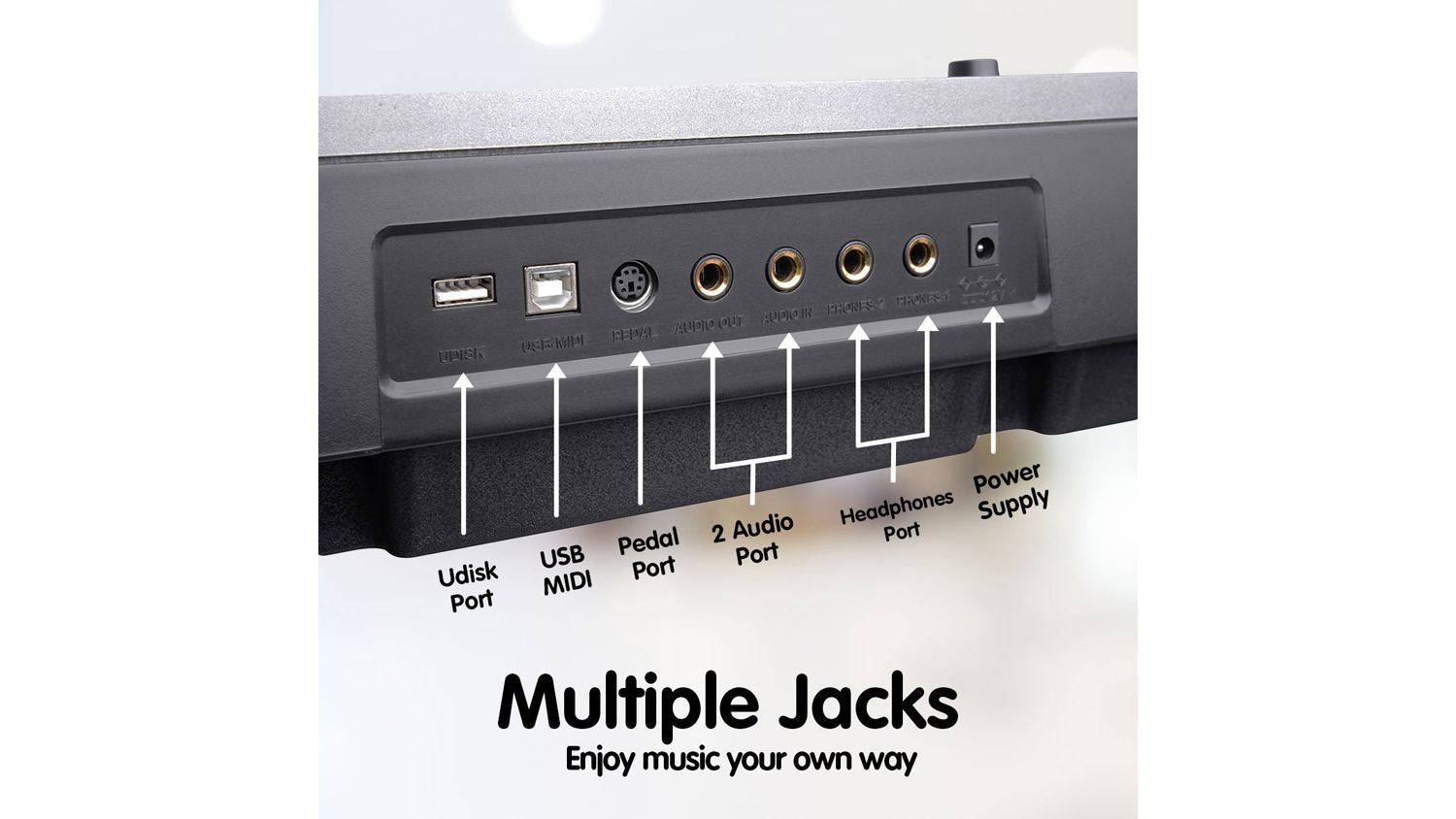 Karrera 88 Keys Electronic Keyboard Piano with Stand Silver Harvey