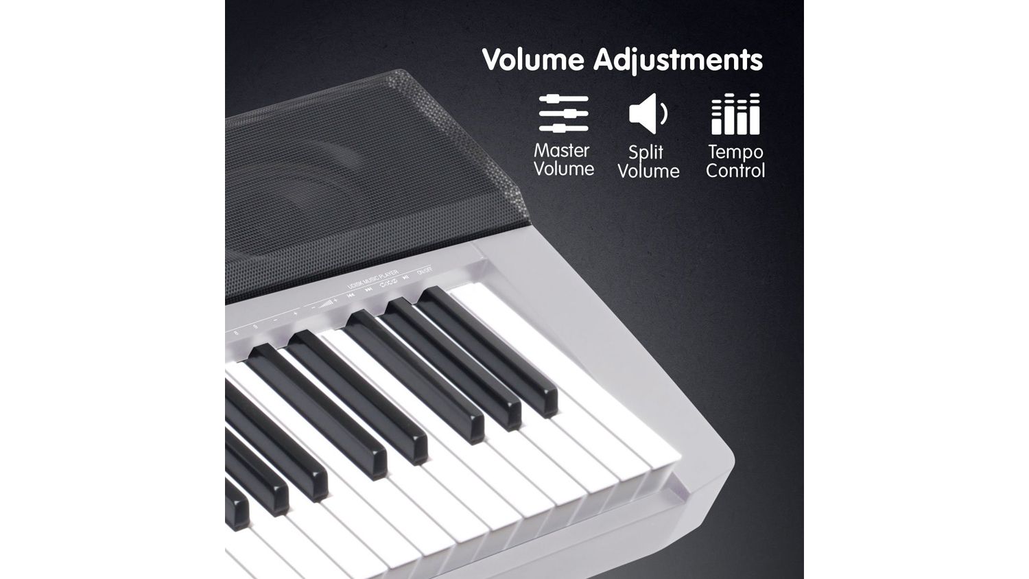 Karrera 88 Keys Electronic Keyboard Piano with Stand Silver Harvey