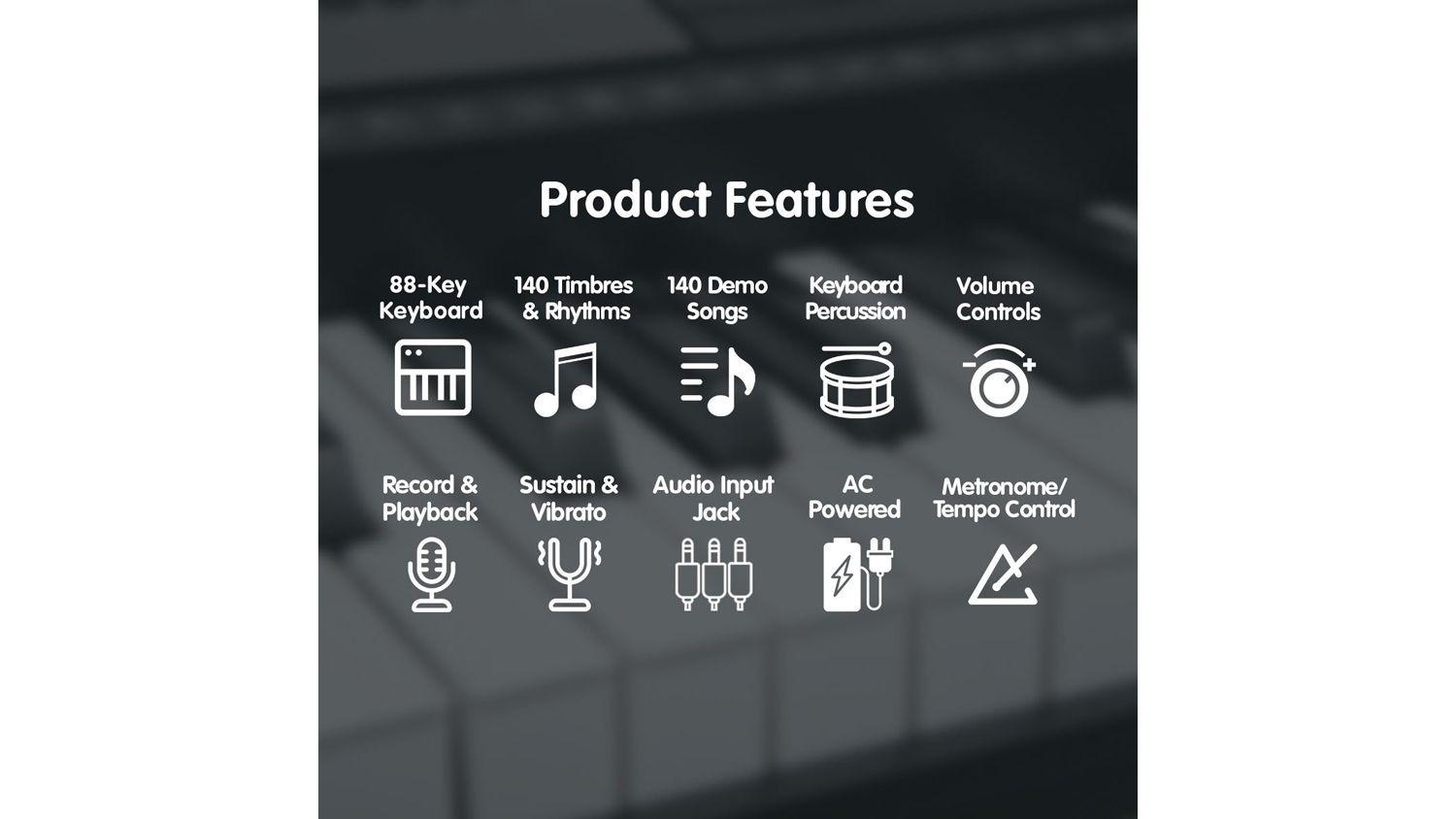 Karrera 88 Keys Electronic Keyboard Piano with Stand Silver Harvey