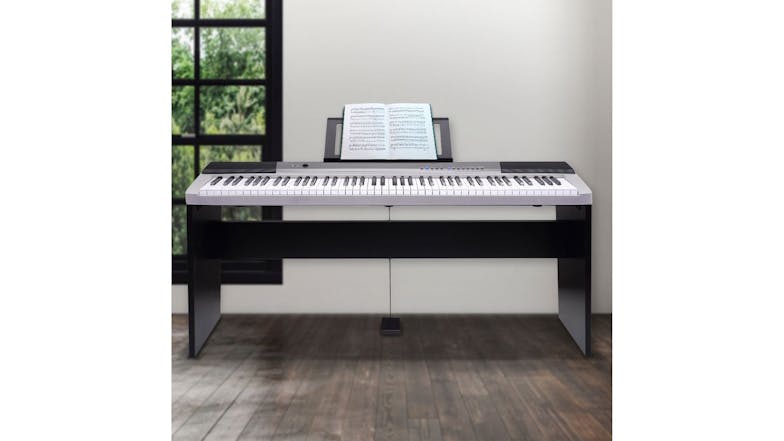 Karrera 88 Keys Electronic Keyboard Piano with Stand - Silver