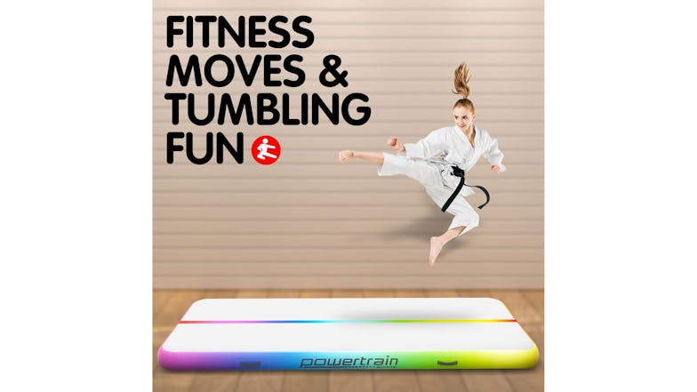 Powertrain 3m Airtrack Tumbling Gym Mat - Rainbow