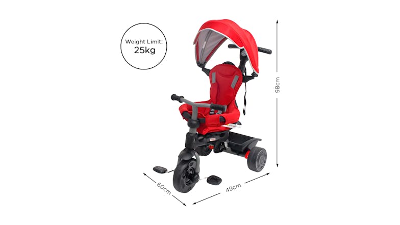 Veebee Explorer 3-Stage Kids Trike with Canopy - Red