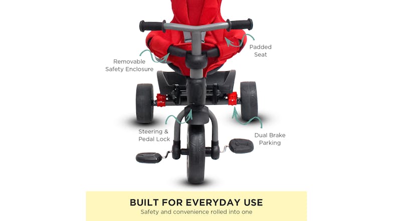 Veebee Explorer 3-Stage Kids Trike with Canopy - Red