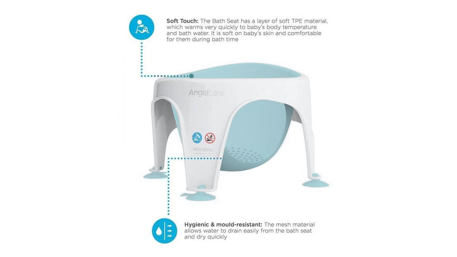 Angelcare Baby Bath Ring Seat Light Aqua Harvey Norman New Zealand