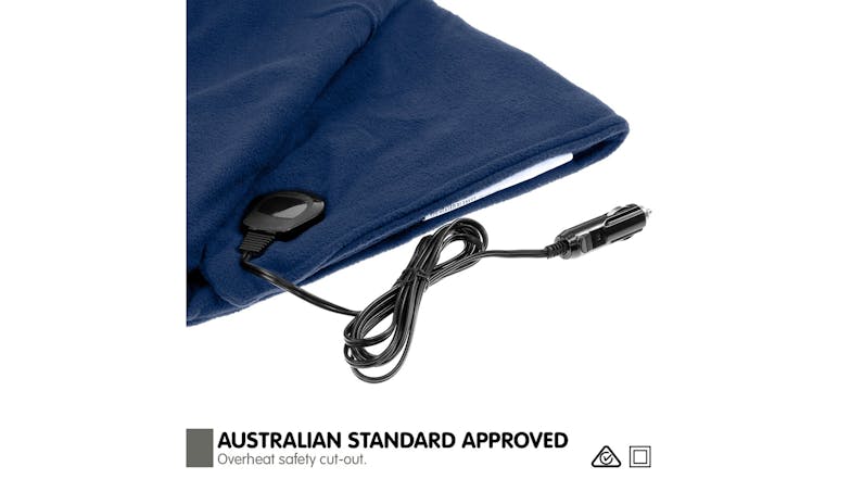 Laura Hill 150x110cm 12v Car Blanket - Navy Blue